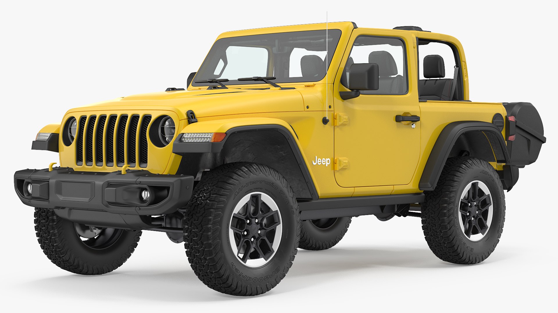 Jeep Wrangler with Thule Transporter Combi Rigged 3D model preview