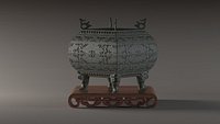 Cultural Relics unearthed ancient tripod container bronze