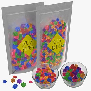 3D Fruit Jelly Sugar Gummy Candy model