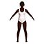 Low Poly Black Woman in Swimsuit