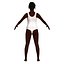 Low Poly Black Woman in Swimsuit