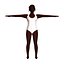 Low Poly Black Woman in Swimsuit