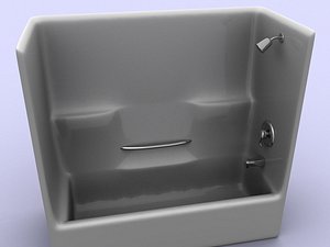 shower stall tub 3d model