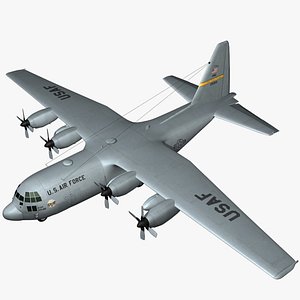 c-130 hercules military transport 3d max
