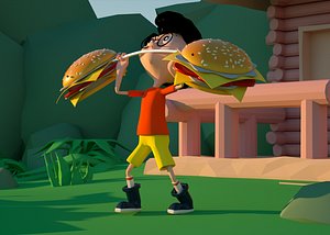 3D Cartoon boy model