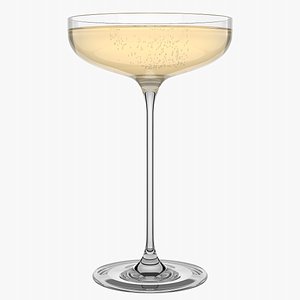 3D Coupe Champagne Glass