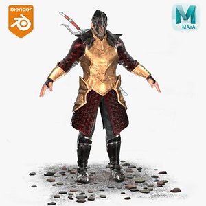 3D model Realistic Rigged Warrior-Scott 3D Model
