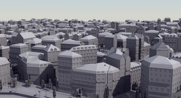 european city mass modeled 3d model