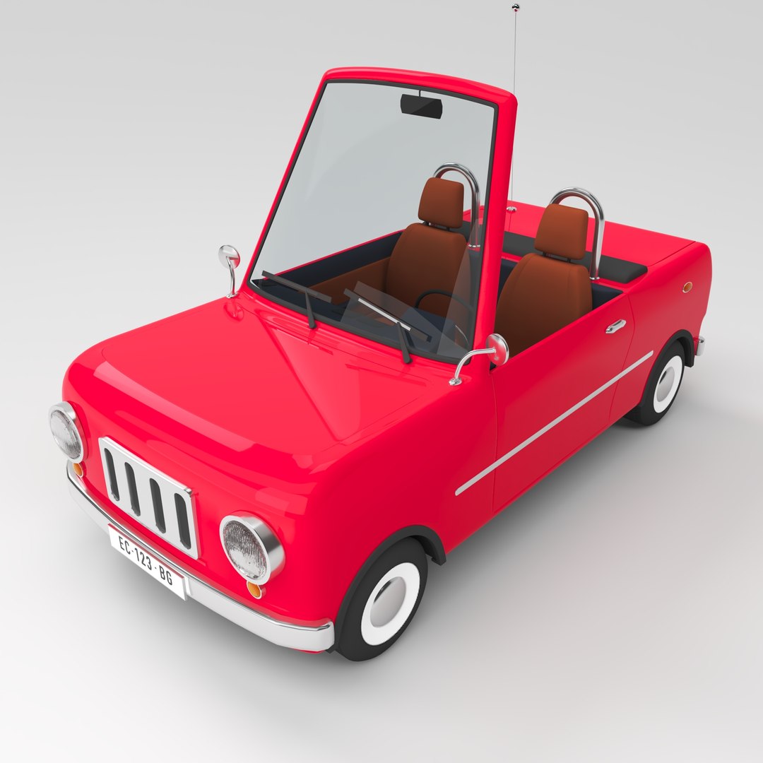 3D Cartoon Convertible Car Model 3D - TurboSquid 2084003