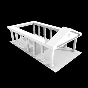 antique temple 3d blend