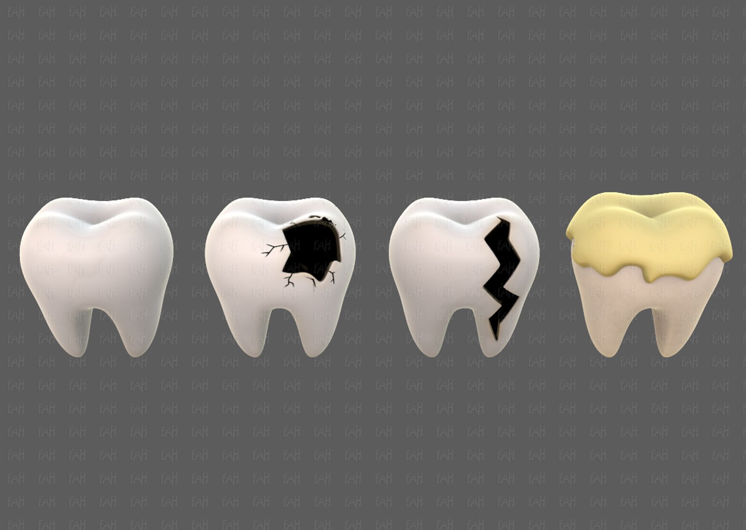Teeth Cartoon V03 3D Model - TurboSquid 2131786