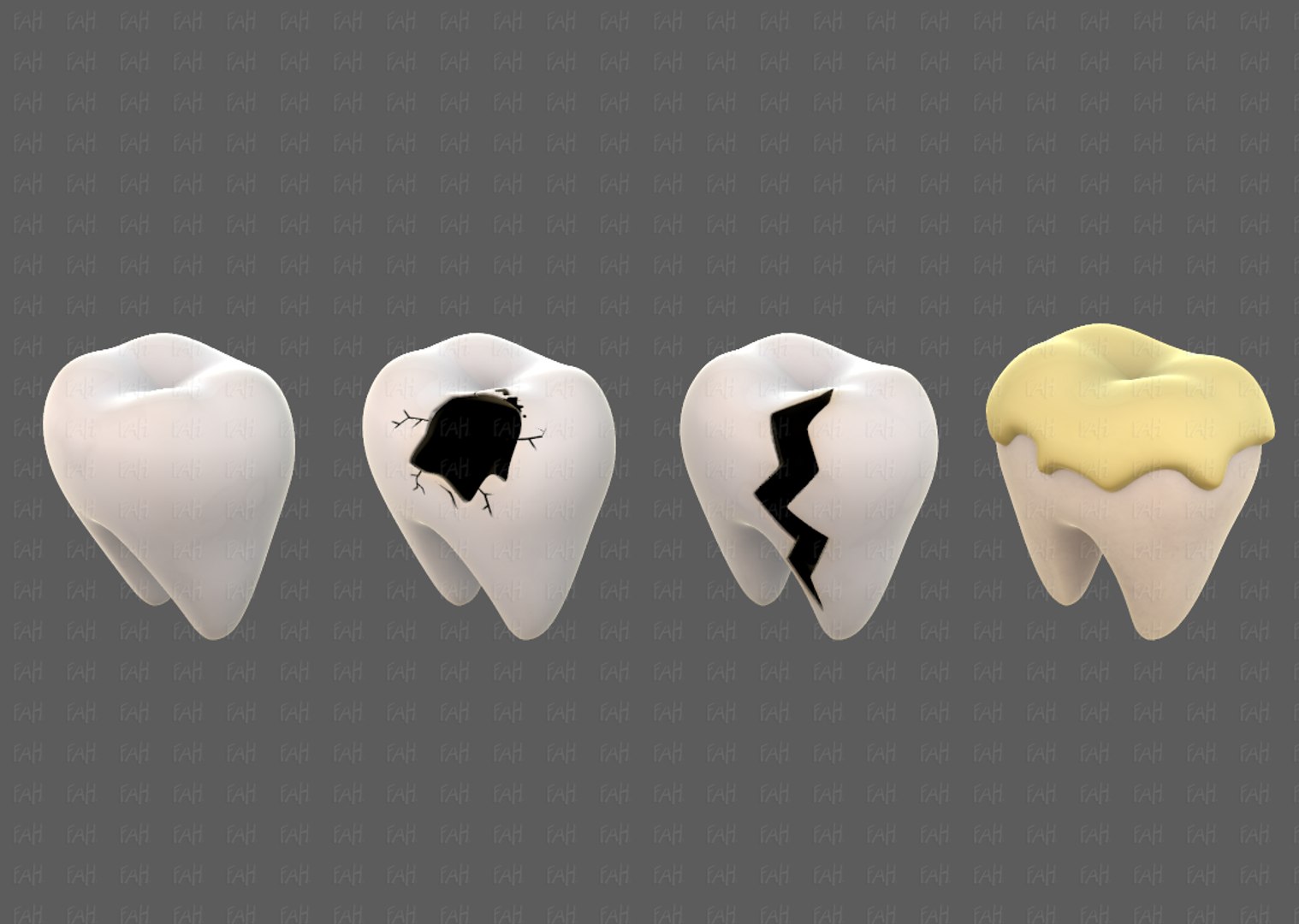 Teeth Cartoon V03 3D Model - TurboSquid 2131786
