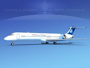 md-87 md-80s jet 3d model