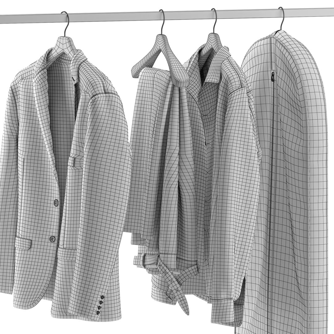 3D Rack With Clothes 02 Model - TurboSquid 2343908