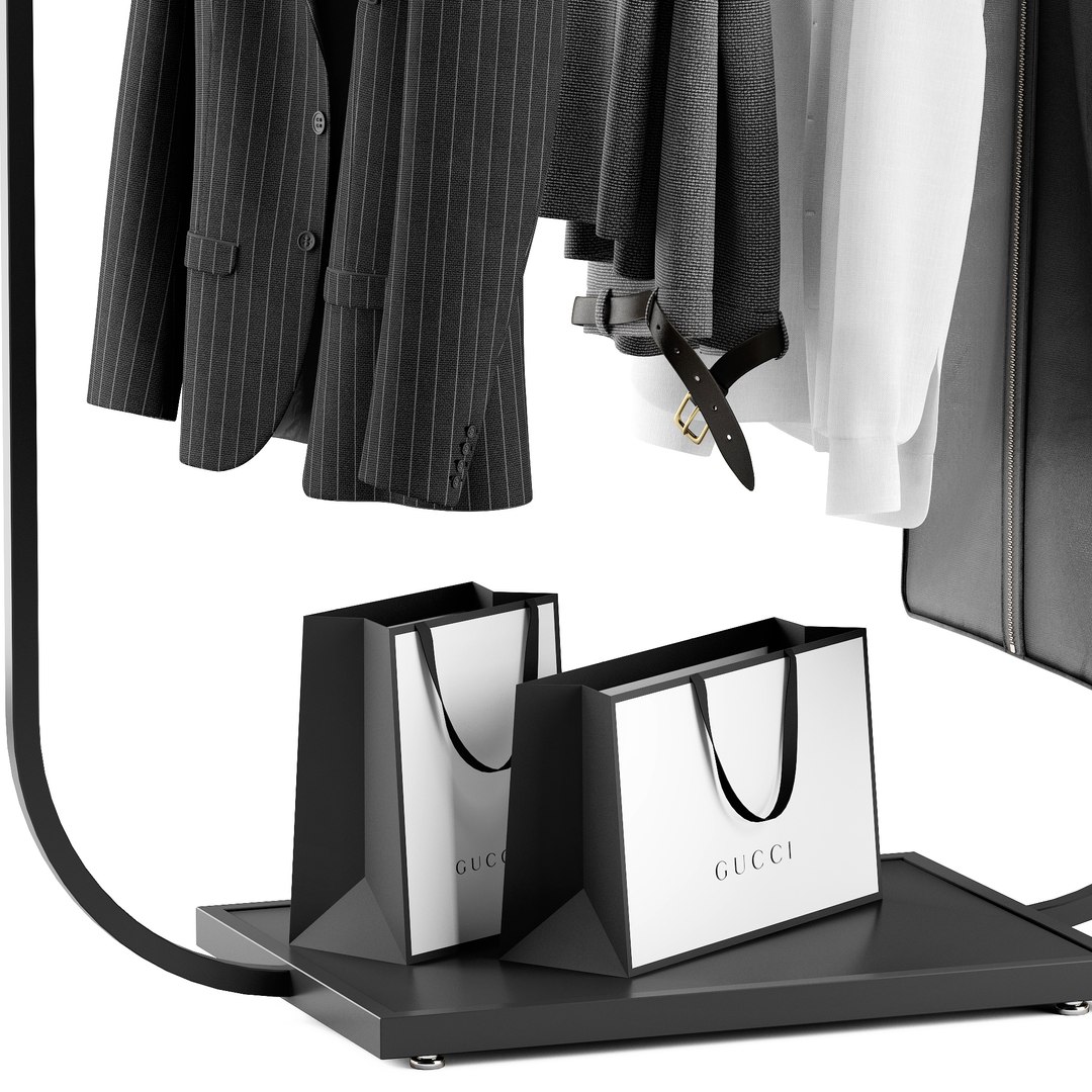 3D Rack With Clothes 02 Model - TurboSquid 2343908