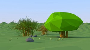 tree benghalensis Low Poly