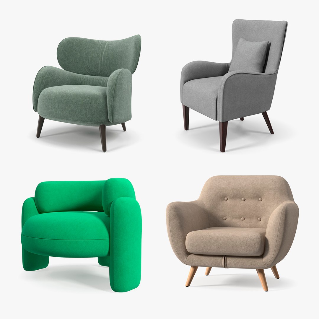 Armchairs Collection 11 3D model preview