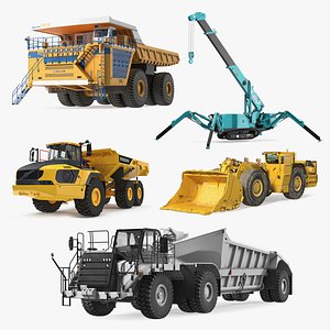 3D Heavy Construction Machinery Collection 3 model