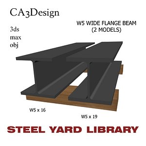 3d model w5 wide flange beam