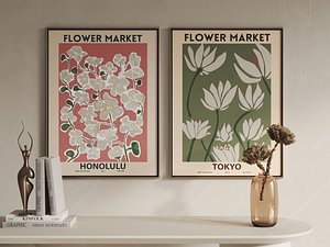 Modern Wall Art Frames and Console Set