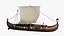 Viking long ship with rowing animation