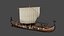 Viking long ship with rowing animation