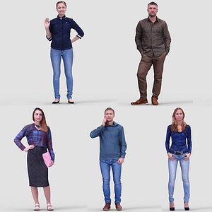 realistic casual human 3d model