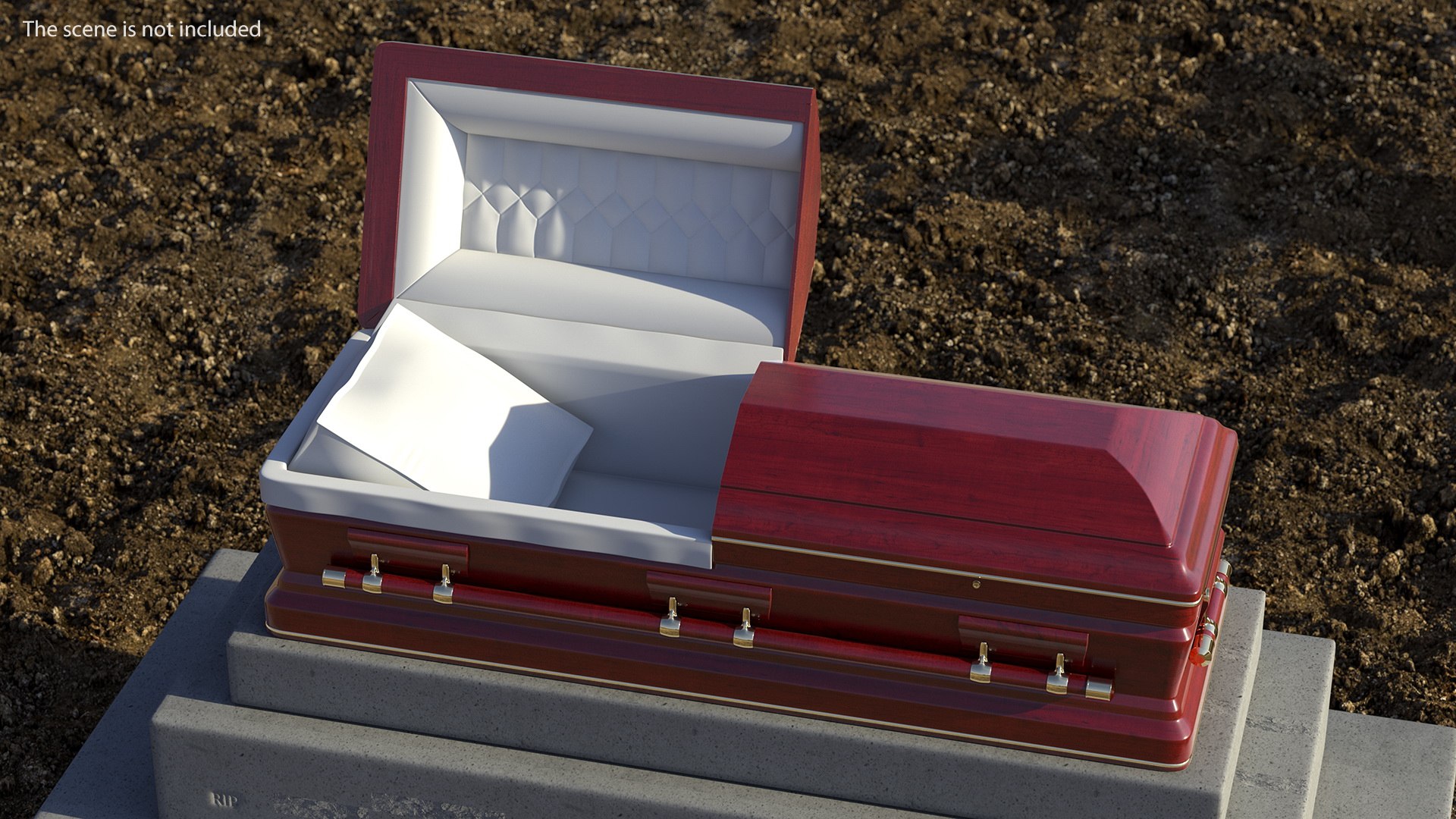 Open wooden funeral casket model - TurboSquid 1548379