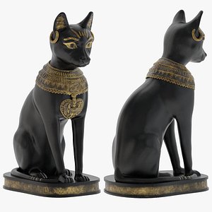 Ancient Egyptian Cat Statue Black