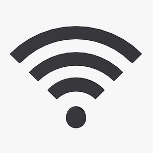Black Wifi Symbol 3D