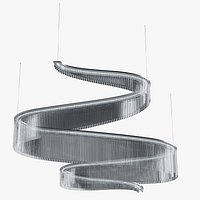 Modern Wave Chandelier with Glass Rods and LED Light