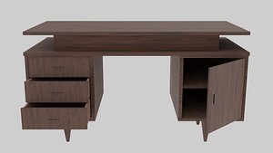3D Dark wood Table