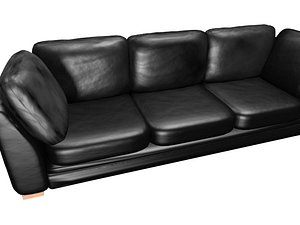 black leather sofa