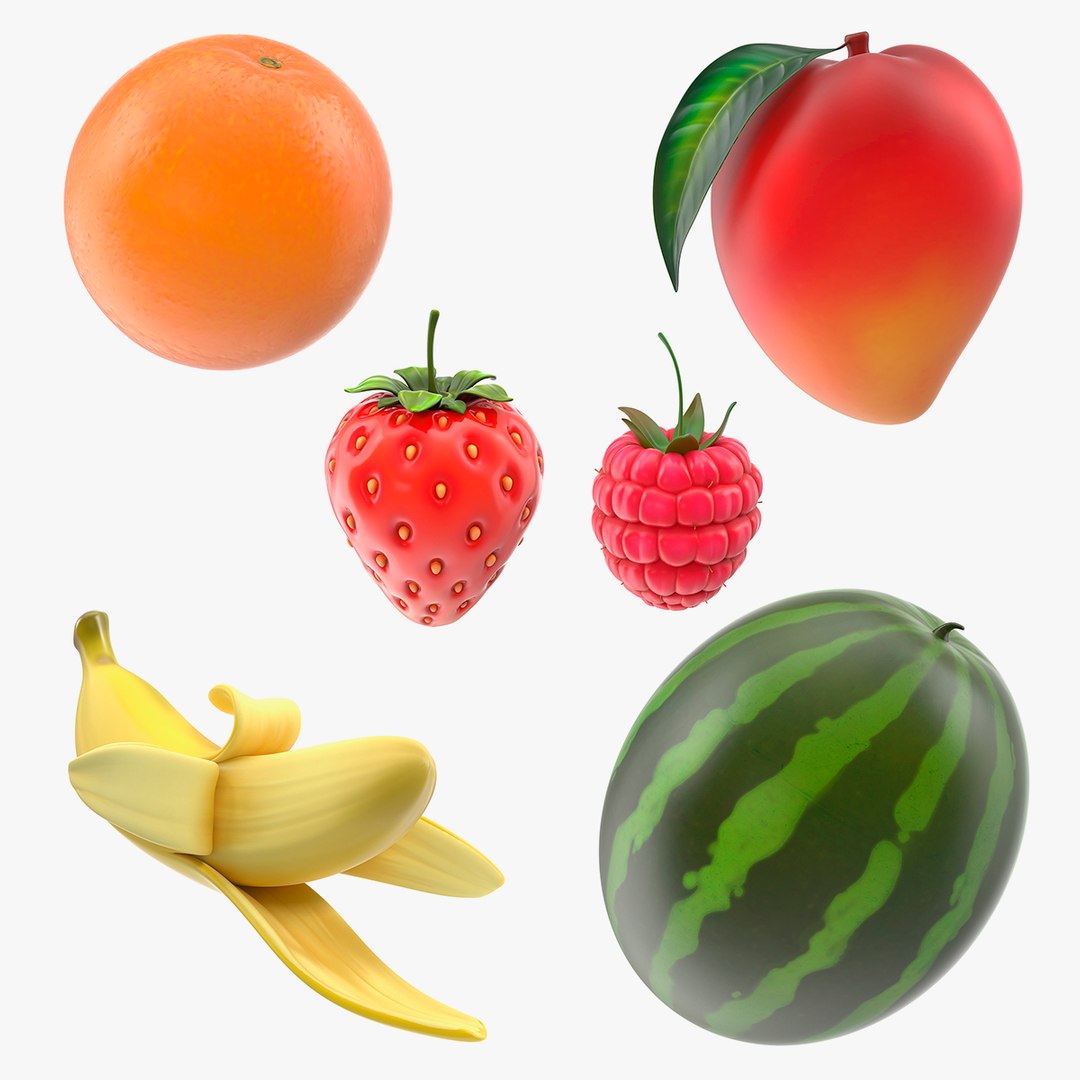 Cartoon Fruits Collection 4 3D model preview