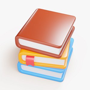 3D Colorful Book Stack model