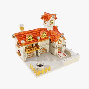 Cartoon Village House Diorama 3D model