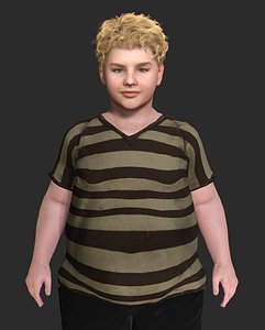 3D AAA 3D REALISTIC HUMAN CHARACTER - EUROPEAN FAT BOY TEENAGER