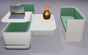 modern lowpoly office area 3D model