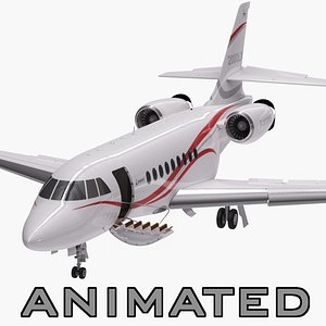 Dassault Falcon 2000LXS. Animated.