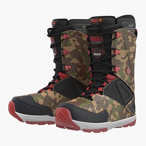 3D snowboarding boots camo forest