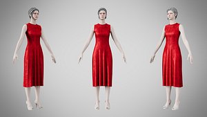 Dress 43 Ruby Velvet With Design