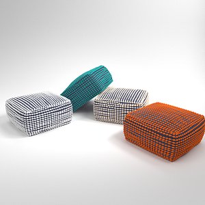 interior pouf rococo 3D model