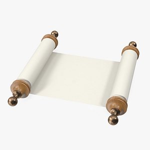Unfolded Blank Parchment Scroll