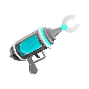 3D 3d cartoon future arm  laser and plasma gun icon