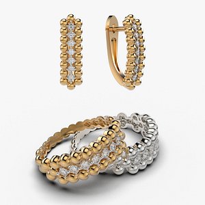 High jewelry Bubble set 3D Model Collection