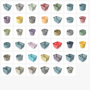 Plastic Basket – High Quality 3D Models (Bundle)