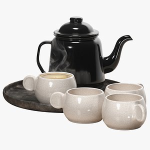 Falcon classic Teapot Set 3D model