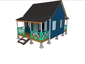 Wood Anglo Caribbean vernacular Building 02