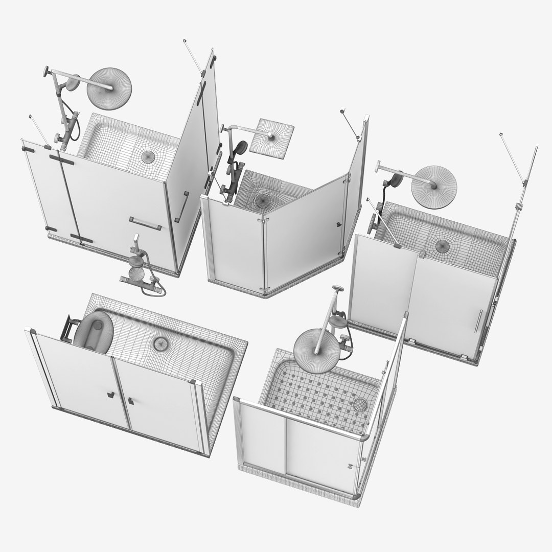 Cabin showers Radaway set 163 3D model - TurboSquid 1913447