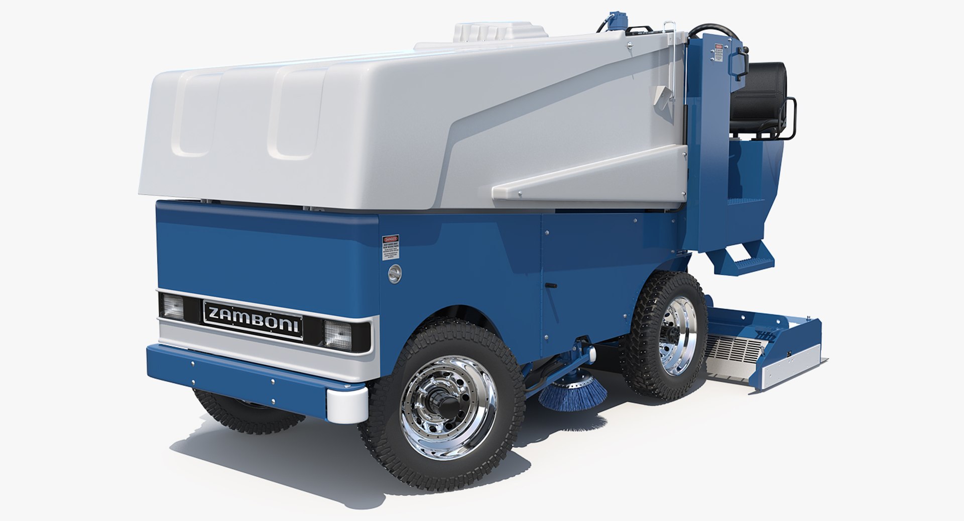 Electric Ice Resurfacer Machine Zamboni Rigged 3D Model 3D model preview